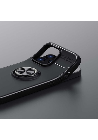 Apple Uyumlu iPhone 14 Pro Max Kılıf Zore Ravel Yüzüklü Silikon Kılıf