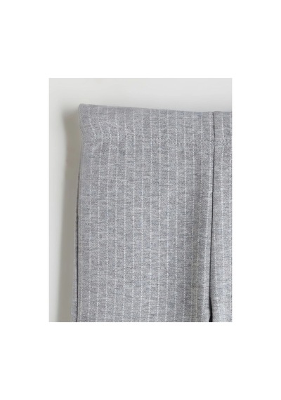 LC Waikiki Lcw Kids Beli Lastikli İspanyol Paça Kız Çocuk Tayt Grey Strıped