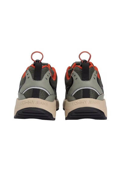 Tommy Hilfiger Erkek Farklı Materyalli Runner Sneaker - Yeşil Pewter Green