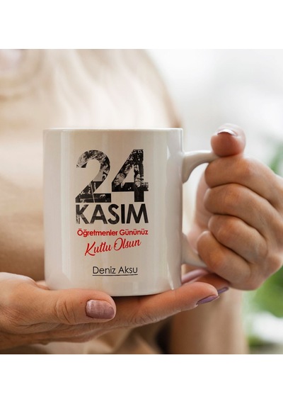 Bk Gift Kişiye Özel Öğretmenler Günü Tasarımlı Beyaz Kupa Bardak - 8, Öğretmene Hediye, Öğretmenler Günü Bitmeyencom27711 Bk Gift