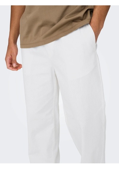 ONLY & SONS Onssınus Loose 0007 Cot Lın Pant Noos Erkek Beyaz Pantolon - 22028267