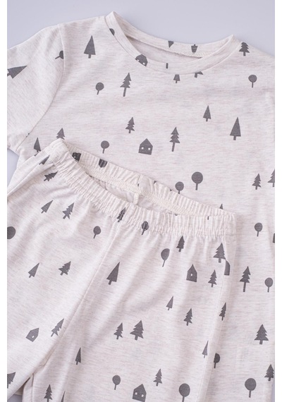 Boumini Bebek Ve Çocuk Pijama Takımı Çam Ormanı Bej