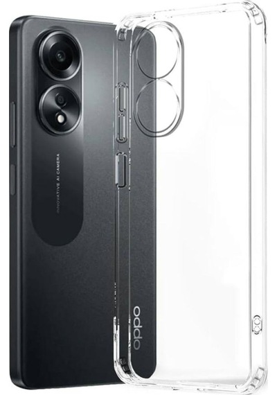 Oppo A18 Uyumlu Şeffaf Silikon Kılıf - Kamera Korumalı Esnek Tam Koruma Kapak