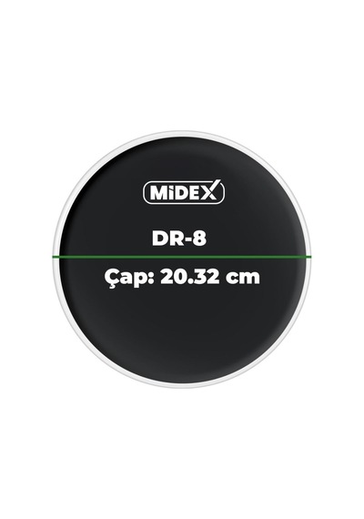 Midex Dr-8bk Siyah Renk 8 İnç Bateri Davul Tom Derisi Drumhead 8'' İnch 20.32 Cm