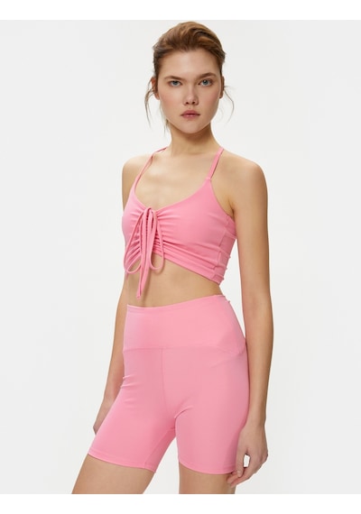 Koton Biker Tayt Spor Yüksek Bel Dikiş Detaylı Slim Fit Pembe 4sak40173nk 4SAK40173NK286