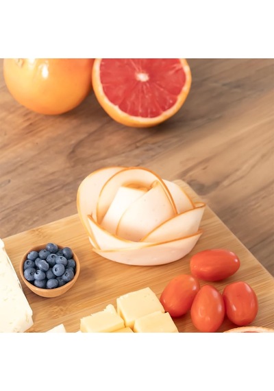 Porsima Bambu Peynir Pizza Tahtası Sunum Tahtası 360 Derece Dönen Yuvarlak Lüx Servis 35 X 30 X 1.5 Cm Diğer
