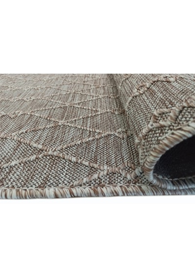Çam Halı Mono Mn 6046 Bej İskandinav Desenli Örgü Dokuma Kilim - 80x150