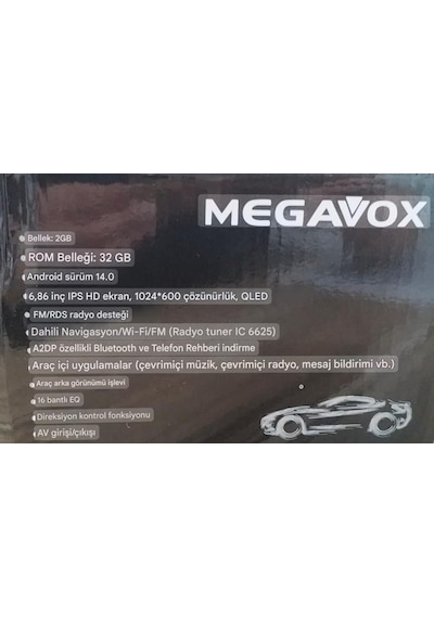 Megavox Mgx 686 6.86" Android Medya Player Teyp