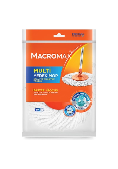 3 Adet Macromax Faster Temizlik Seti Yedek Mop