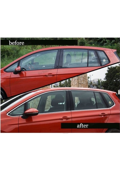 Vw Volkswagen Golf 7 Hb Uyumlu Cam Çerçevesi 12 Parça 2013 Ve Sonrası Paslanmaz Krom