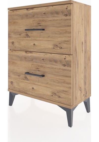 Arges Komodin 2 Çekmeceli 60x30x80 Çam-çam Atlas Çam