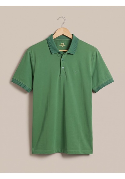 Maccali Erkek Yeşil Yazlık Basic Polo Yaka Tişört