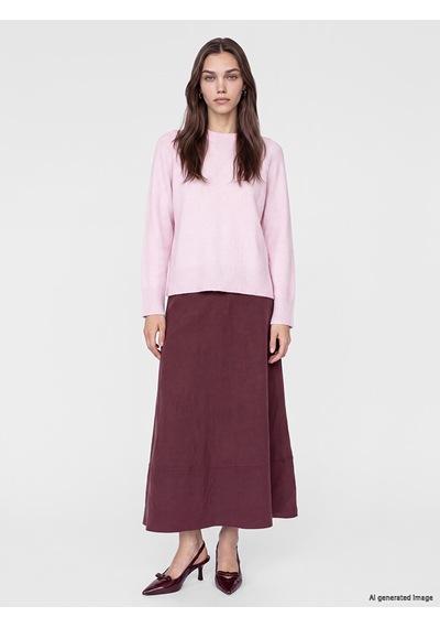Lcw Modest Bordo Beli Lastikli Modal Karışımlı Kloş Etek