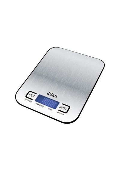 Tr Zln2984 Dijital Mutfak Tartısı, 5 Kg Kapasite, Lcd Ekran, Paslanmaz Çelik Platform, Gri Genel
