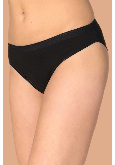 Kadın Siyah 6'lı Paket Pamuklu Su Yolu Bikini Külot Siyah