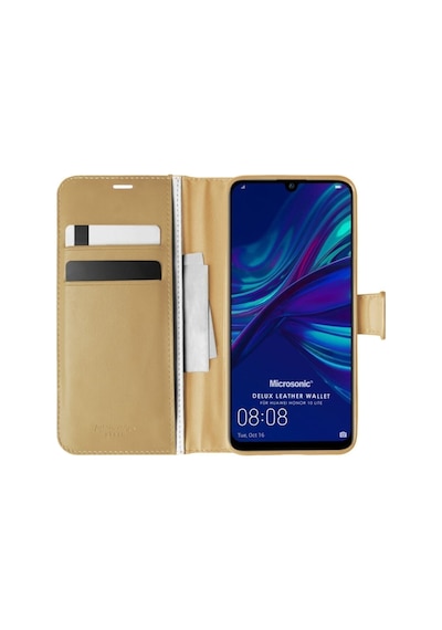 Huawei Honor 10 Lite Kılıf Standlı Kapaklı Korumalı Gold R41075:gold