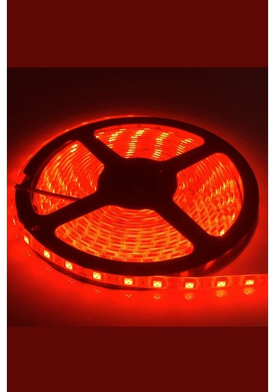 12 Volt 5050 Dış Mekan Şerit Led 3 Çipli Kırmızı Metrede 60 Led Ip65 5 Metre