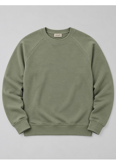 We&me Erkek Pike Kumaş Reglan Kol Bisiklet Yaka Regular Fit Sweatshirt Haki