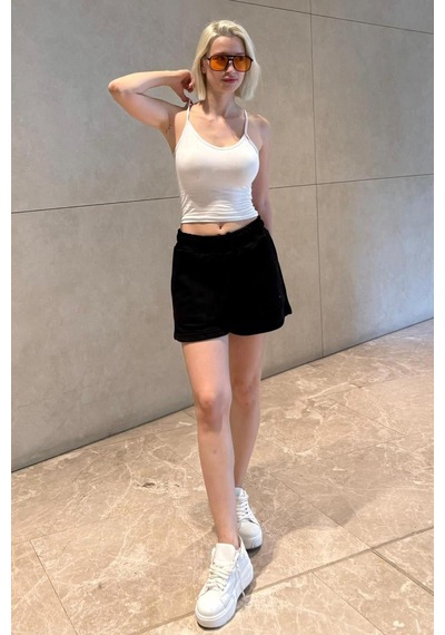 Madmext Siyah Basic Kadın Şort Mg2511 Siyah
