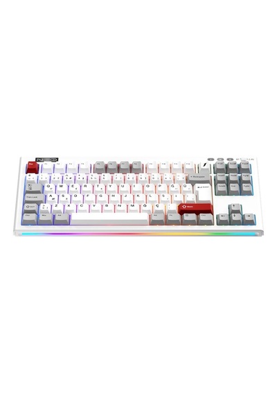 1st Player Neo87 Tkl Beyaz Rgb Lavender Switch Hotswap Kablosuz Wireless + Bluetooth Türkçe Mekanik Oyuncu Klavyesi