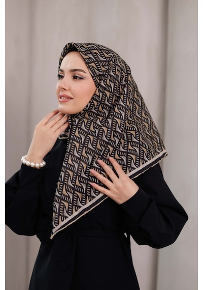 Mimiyum D S Model Soft Eşarp Siyah Bej
