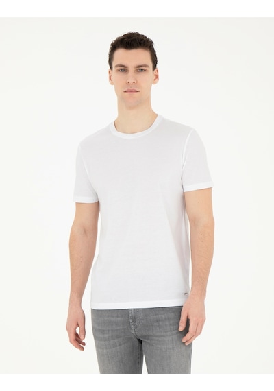 Pierre Cardin Erkek Beyaz Tişört 50284319-Vr013 Beyaz