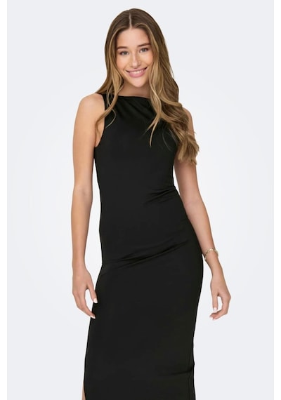 ONLY Onlea S/l Long Slıt Dress Jrs Siyah Cok Renklı
