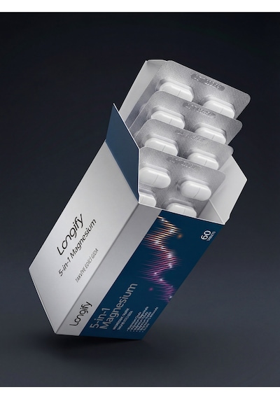Longify 5-in-1 Magnesium Magnezyum Bisglisinat, Sitrat, Malat, L-treonat, Taurat Ve Taurin 60 Tablet
