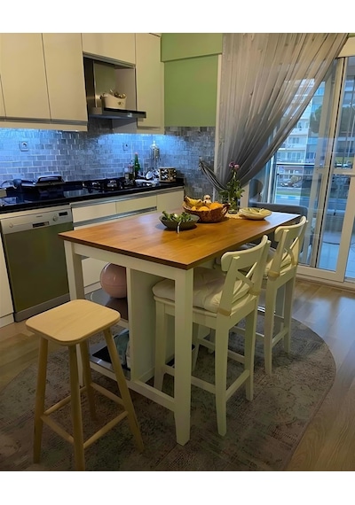 Geppetto Home Ahşap Kare Bar Tabure Sandalye Diğer