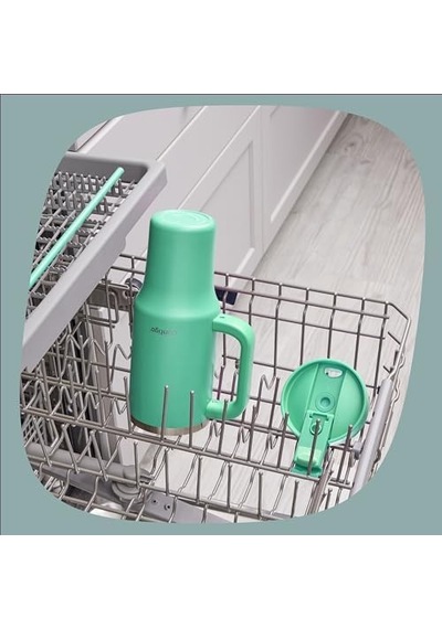 Üniseks Yetişkin Streeterville Tumbler Pipetli Yalıtımlı Su Şişesi, 1.2l, Açık Yeşil Açık Beyaz