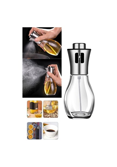 2 Adet Cam Şişe Sosluk 200 Ml Çok Amaçlı Spreyli Cam Sosluk Yağ Sirke Sos Şişesi 2 Adet Gümüş Diğer
