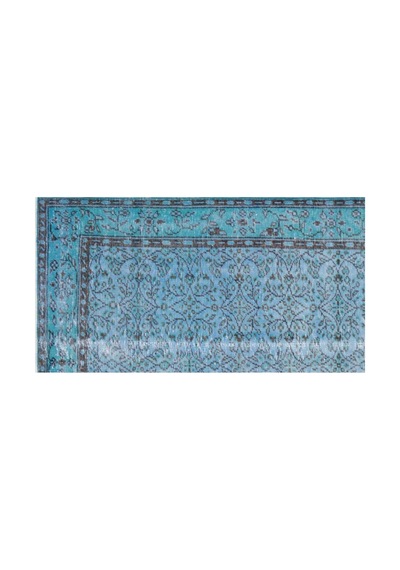 El Dokuması Vintage Yün-pamuk Mavi Halı 28385 145 X 264 Cm