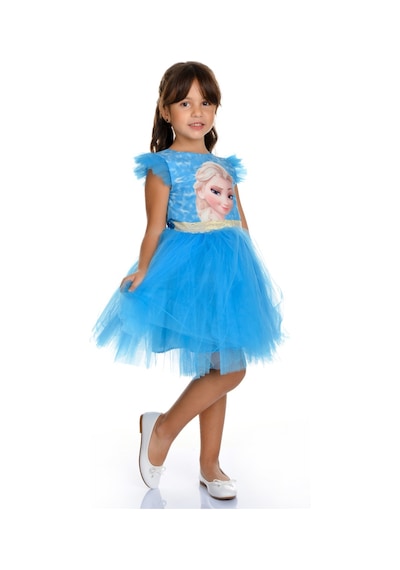 Mnk Baby & Kids Kız Çocuk Parti Kostüm Elbisesi M00674 Mavi