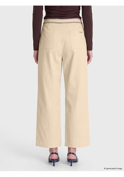 Lcw Modest Yeşil Nakışlı Geniş Paça Kadın Pantolon