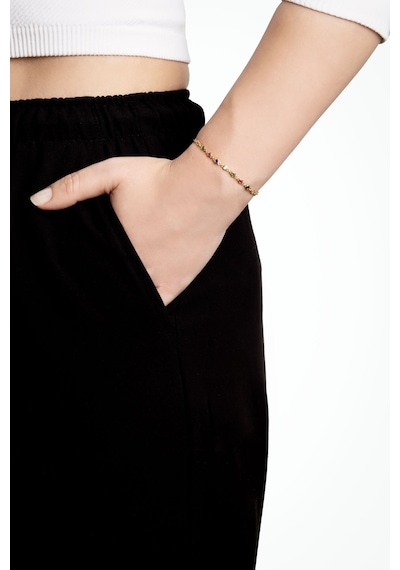 Lavinya 18 Ayar Sarı Altın Kaplama 19 Cm Gümüş Bileklik 24709307