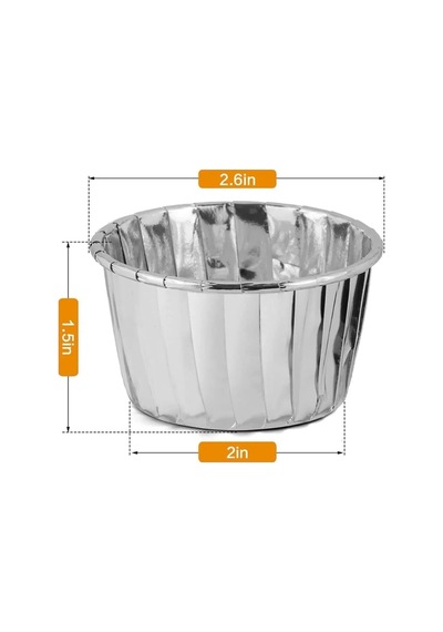 Kağıt Muffin Kek Ve Sufle Kapsülü Metalik Gümüş Silver 10'lu Goldcakes