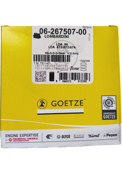 Antor /lombardini 4ld640-13hp Segman/sekman Takımı Komple 0.50 Mm. Nüral Goetze