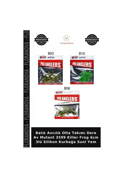Balık Avcılık Olta Takımı Dere Av Mutant 3599 Killer Frog 6cm 3lü Silikon Kurbağa Suni Yem