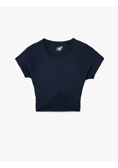 Koton Slim Fit Kısa Kollu Bağlama Detaylı Crop Spor Tişört Lacivert 6wak10077nk Lacivert Koton Slim Fit Kısa Kollu Bağlama Detaylı Crop Spor Tişört Lacivert 6wak10077nk Lacivert