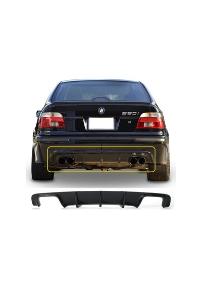 Bmw E39 M5 Difüzör Difizör Plastik Parlak Siyah Sağ Sol Çift Çıkış 5 Serisi Arka-bodykit-ek-karlık