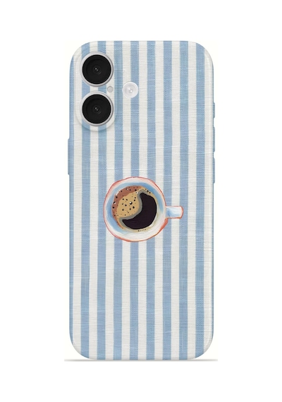 Apple iPhone Uyumlu 17 Vorian İnce Kamera Korumalı Mika Kılıf Morning Coffee Stripe Morning Coffee Stripe Mika