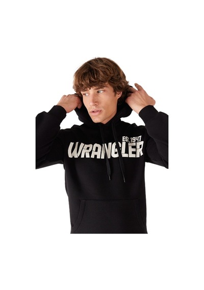 Wrangler Erkek Siyah Kapüşonlu Sweatshirt Sİyah