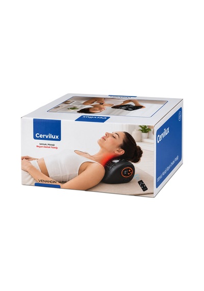 8808 Cervilux Isıtmalı Boyun Masaj Yastığı, Ems 6 Kademe, Titreşim 3 Kademe, 1500 Mah, Şarjlı - Siyah Diğer