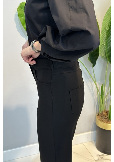 Lale Butik Bol Paça Pantolon 16134 Siyah