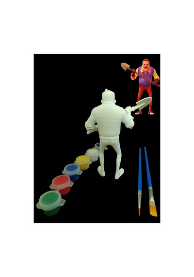 3d Hello Neighbor Figür Boyama Seti - Kendin Boya Hobi Ve Etkinlik Seti - Akrilik Boya + 2 Fırça