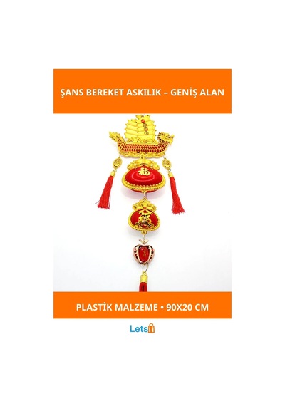 Şans Ve Bereket Temalı Dekoratif Plastik Askılık 90x20 Cm 1 Adet