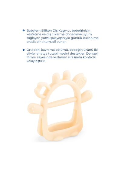 Babyjem Silikon Kolay Kavrama Diş Kaşıyıcı Ekru