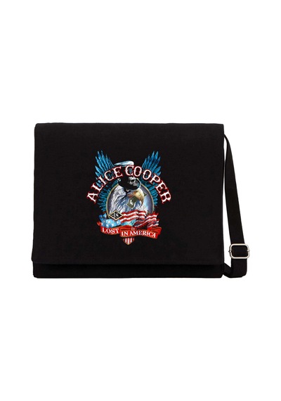 Alice Cooper Lost In America Siyah Kanvas Postacı Çantası