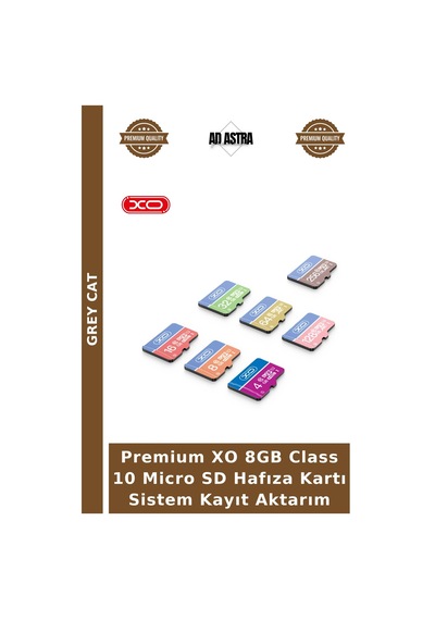 Premium Xo 8gb Class 10 Micro Sd Hafıza Kartı Sistem Kayıt Aktarım