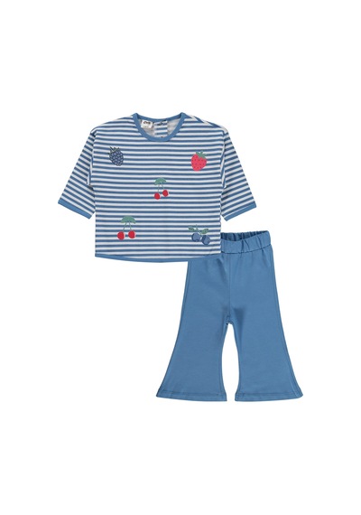 Civil Baby Karışık Meyve Baskılı 6-18 Ay Takım - Pastel Mavi